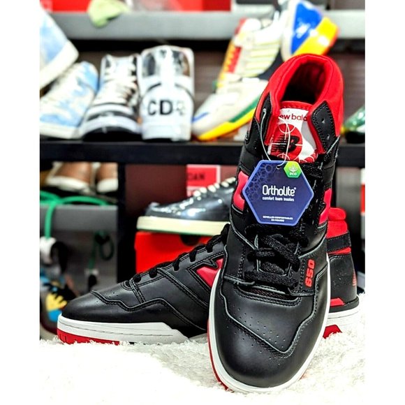NEW BALANCE 650R BLACK RED BB650 RBR Sz13 main image 5